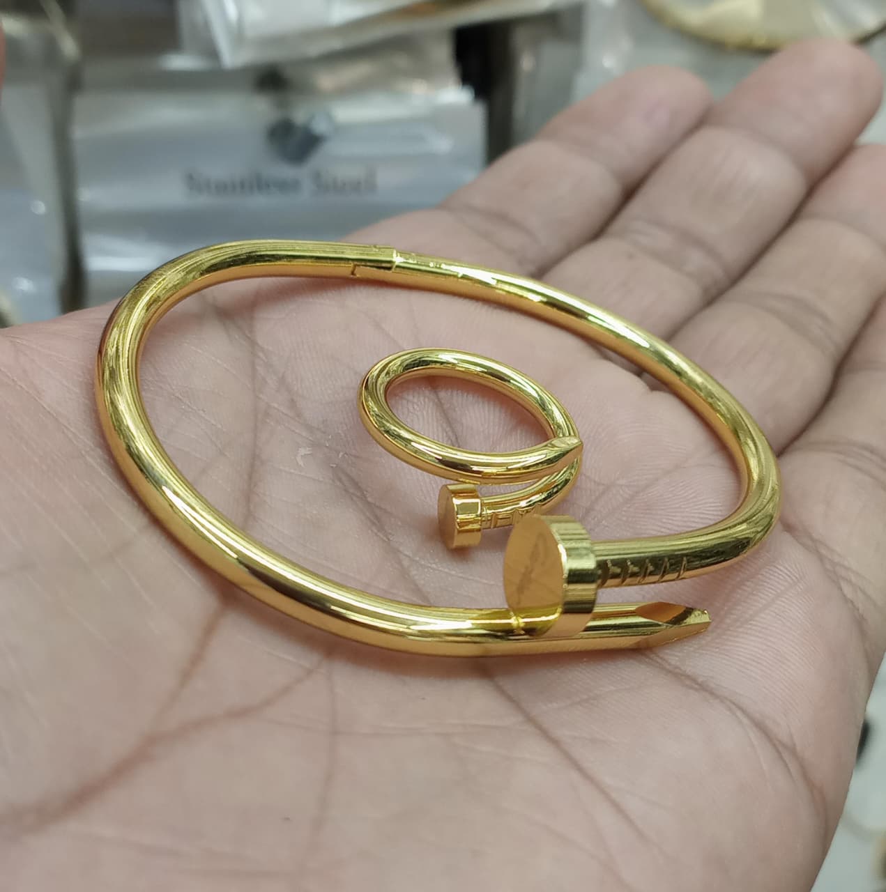 Premium nail bracelet and ring Jewelry Set