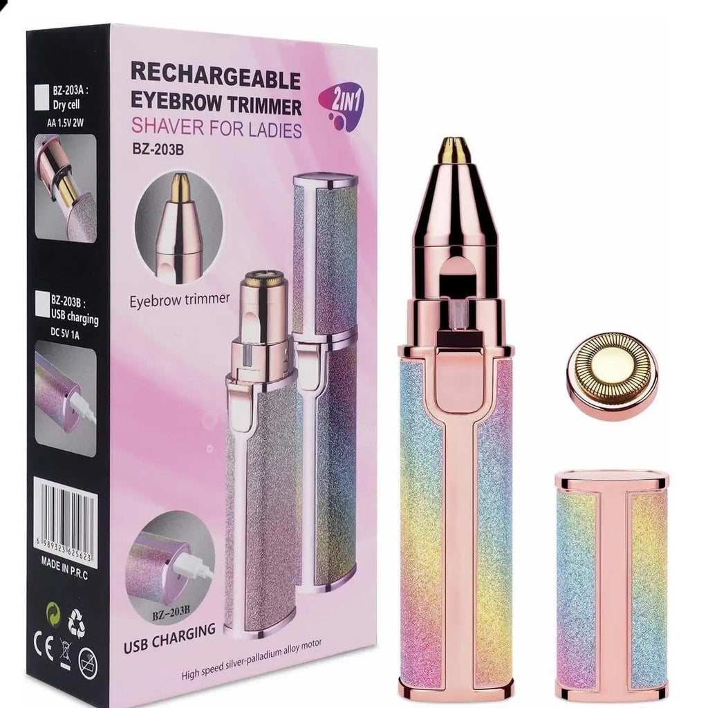 ✨ 2-in-1 Eyebrow & Facial Hair Trimmer – Painless Precision Grooming