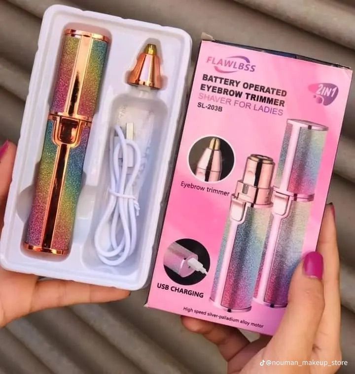✨ 2-in-1 Eyebrow & Facial Hair Trimmer – Painless Precision Grooming